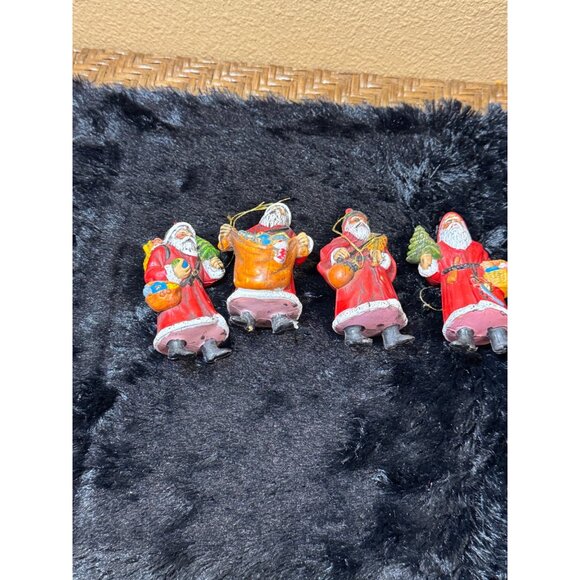 Vintage Santa Claus Christmas Ornaments Set Of 4 Figurines - Picture 6 of 10